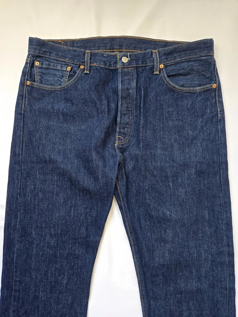 Levi's 501 Jeans Men's 38x32 Dark Wash Button Fly Straight Leg Classic Denim